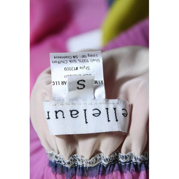 Ellelauri Womens Silk Chiffon Striped Mini Skirt Multicolor Size S - Picture 6 of 6